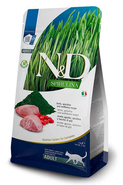 farmina nd spirulina gatos cordero goji