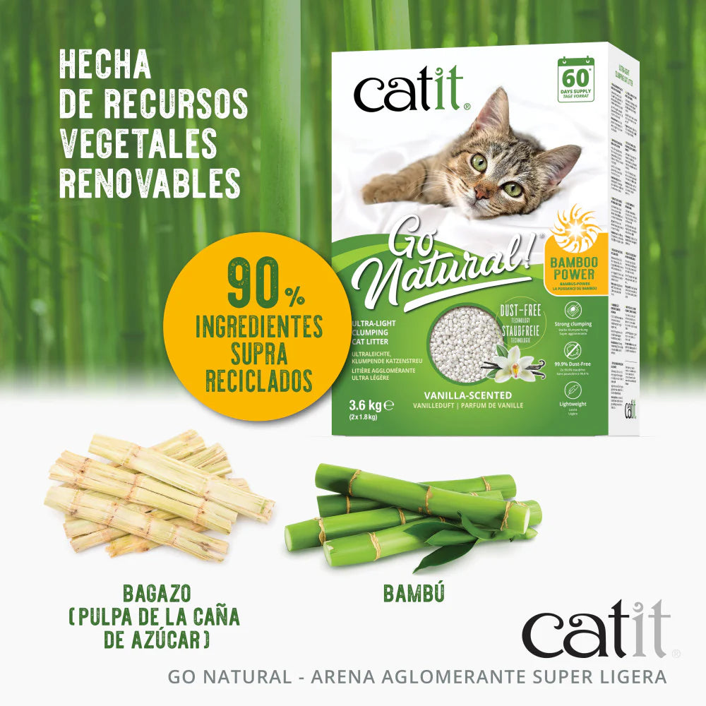 Catit | Arena Aglomerante Ultraligera Bambu GO NATURAL