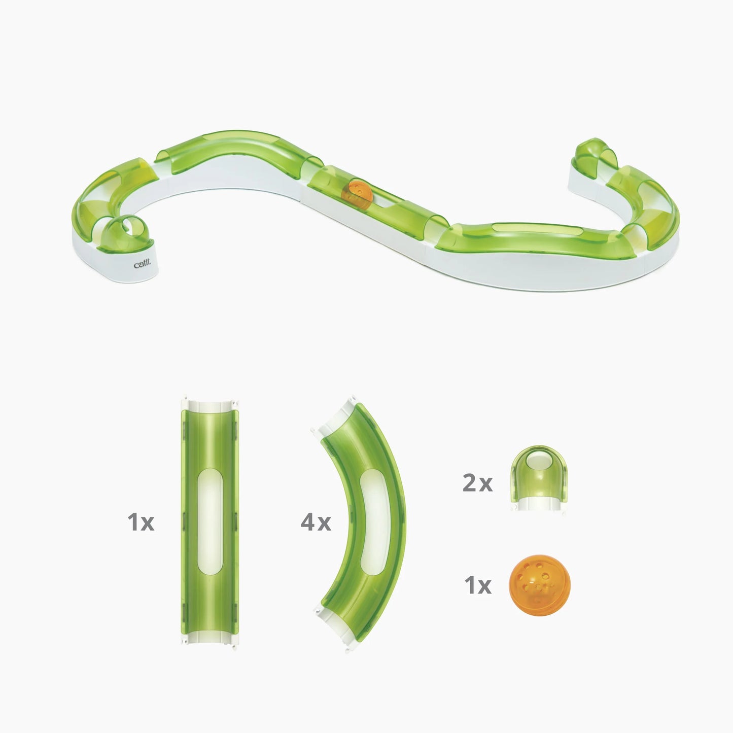 juguete estimulacion gatos con bola en circuito curvo