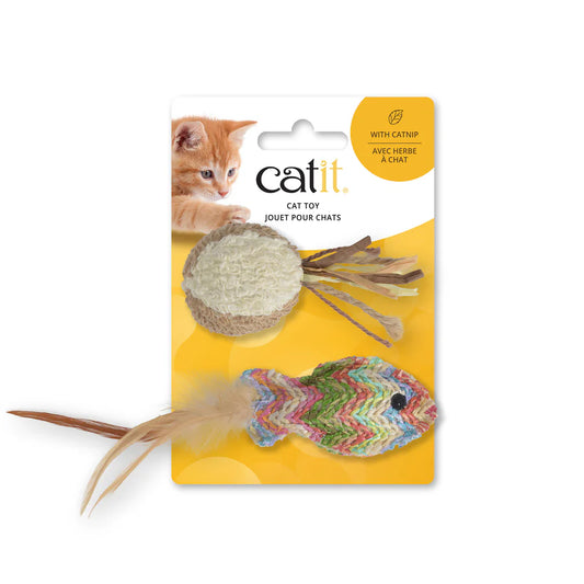 juguete gato pez paja catit con plumas