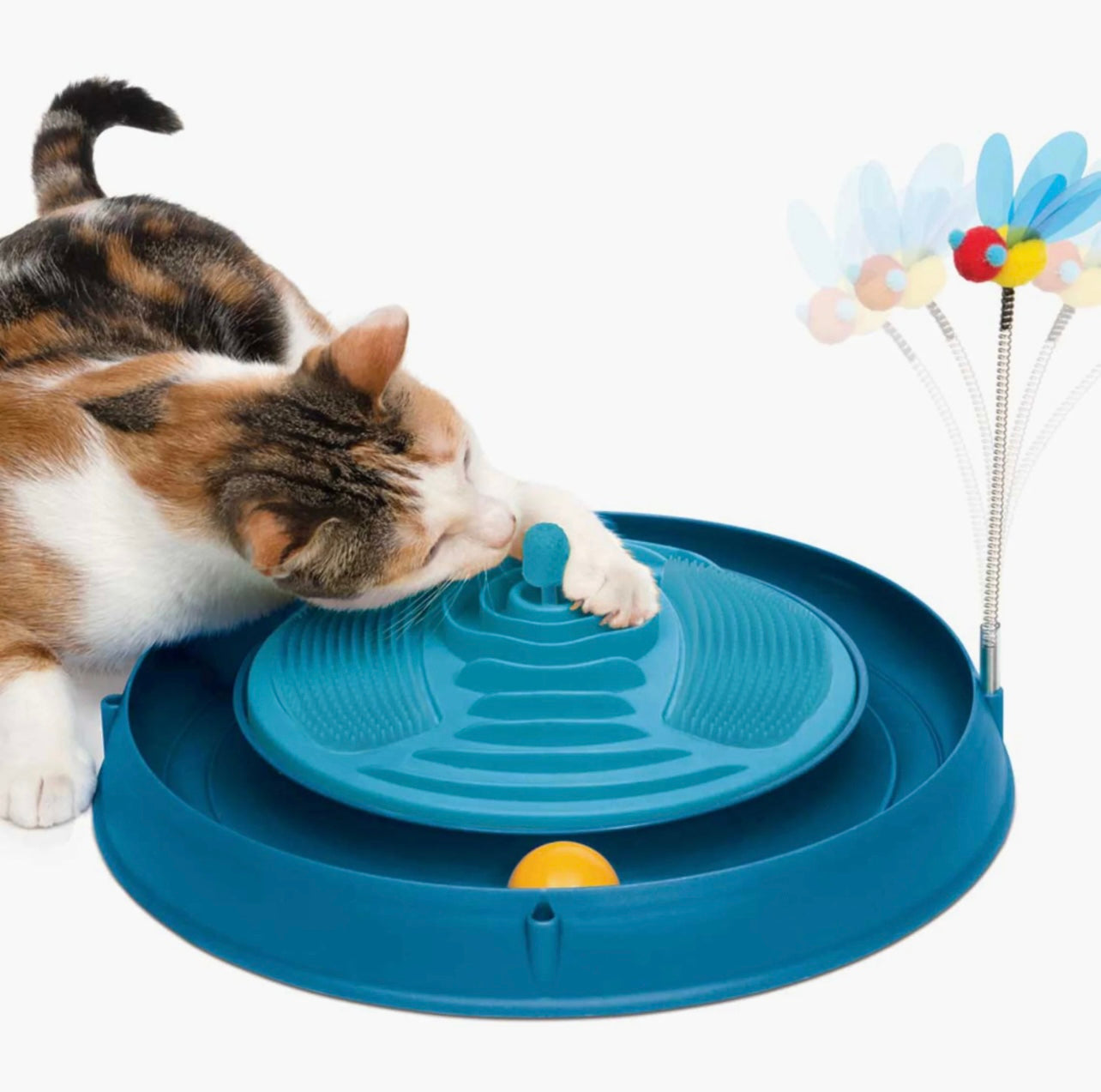 juguete para gatos catit circuit ball con masajeador