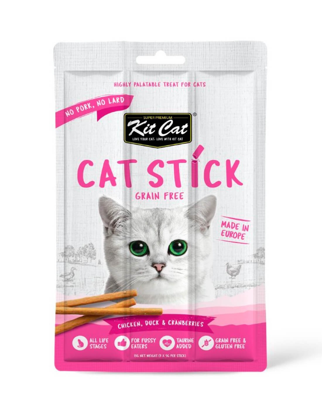 Kit Cat | Cat Stick 15g - Pollo con Pato y Arándanos