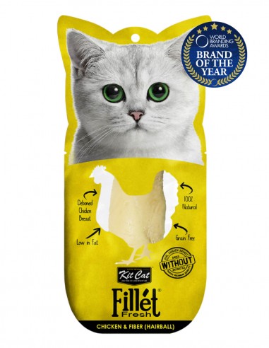 Kit Cat | Fillet Fresh - Lomo de Pollo y Fibra (Anti hairball)