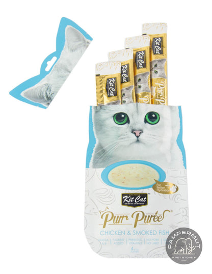 KIT CAT | PurrPuree Pollo y Pescado Ahumado (4x15g)