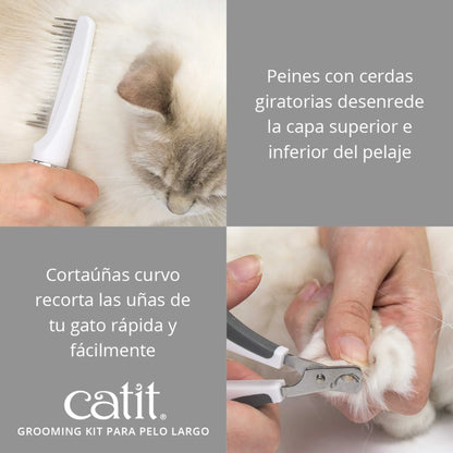 kit cuidado pelaje largo gato