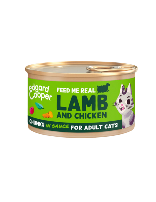 lata comida gatos cordero pollo edgard cooper 85g