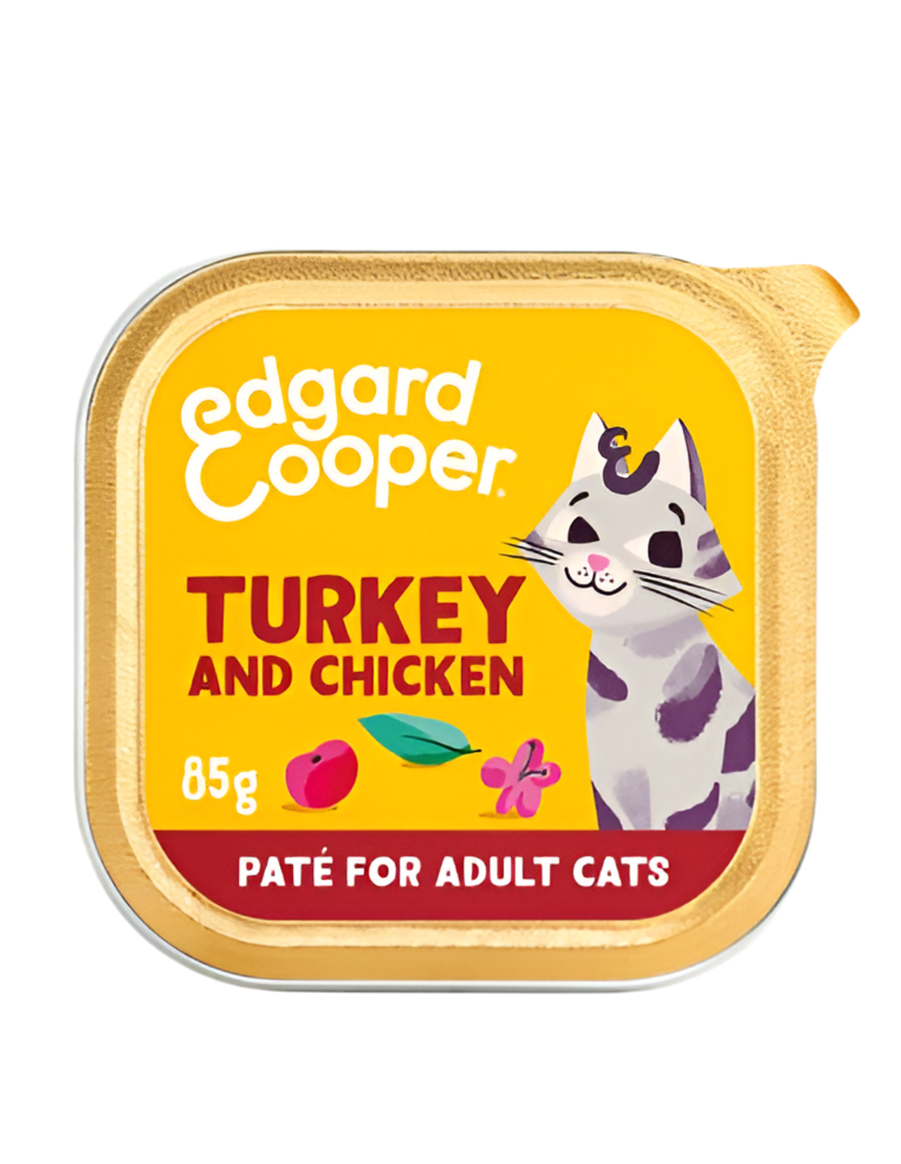 lata comida gatos pate pavo pollo edgard cooper 85g
