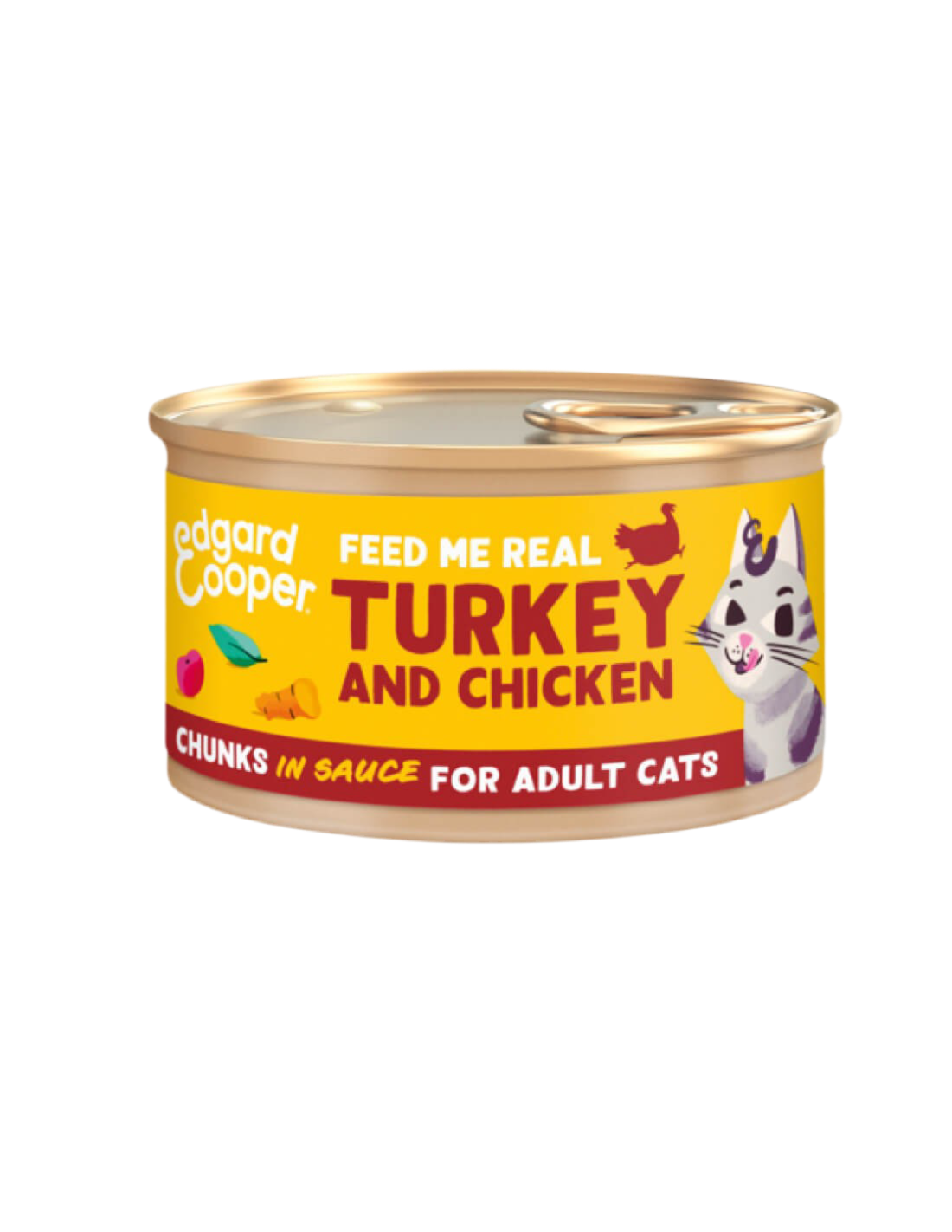 lata comida gatos pavo pollo edgard cooper 85g