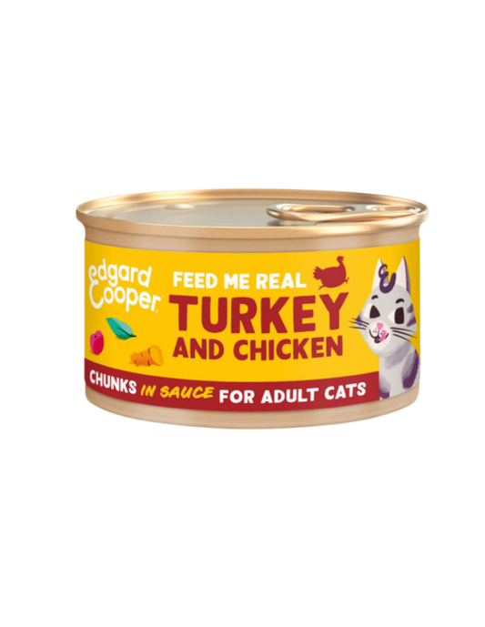 lata comida gatos pavo pollo edgard cooper 85g