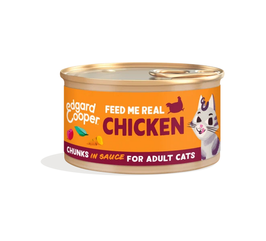 lata comida gatos pollo en salsa edgard cooper 85g