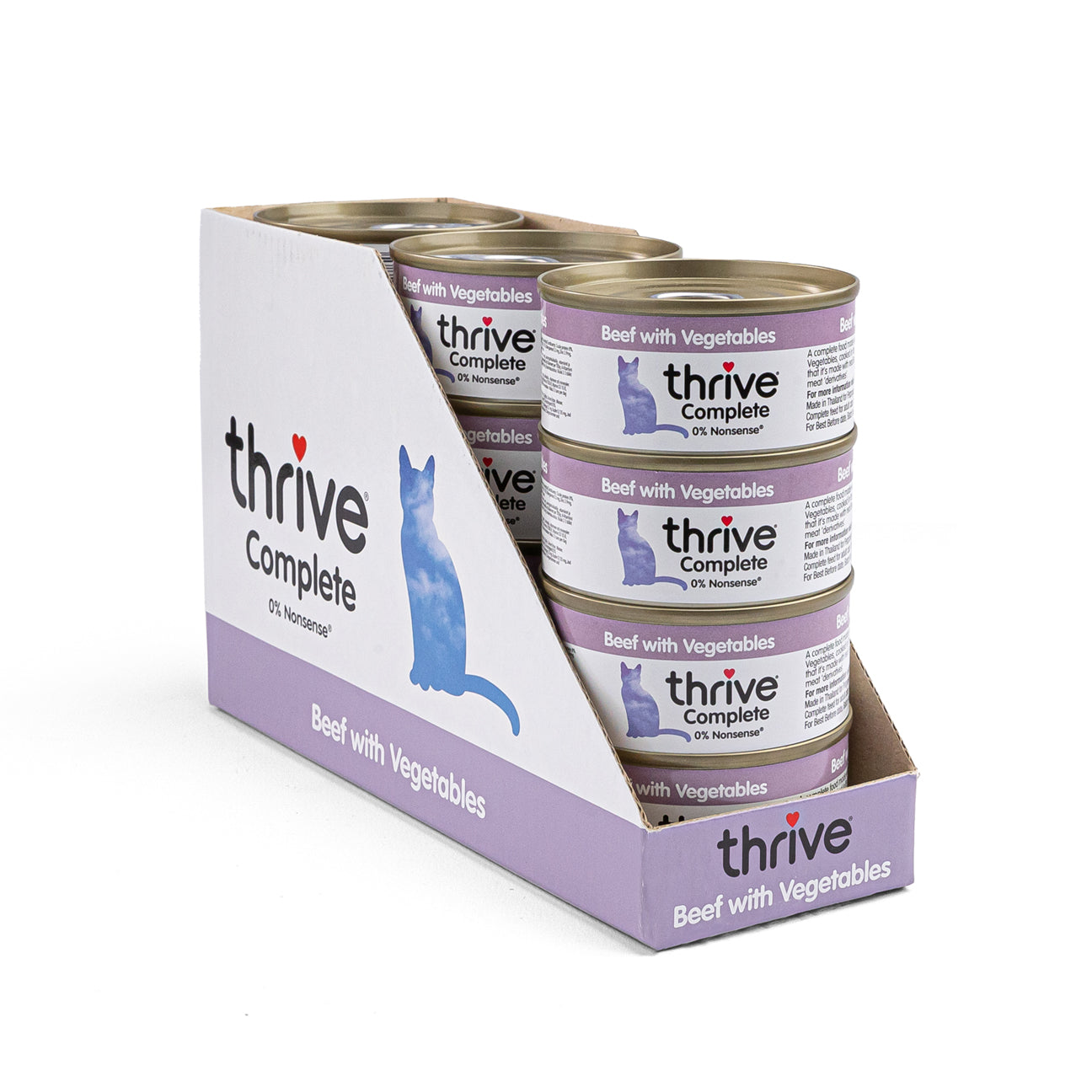 lata thrive ternera con verduras gatos