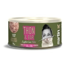 Martin Sellier ATUN&LUBINA LIGHT FILETE, lata de 70 g para gatos