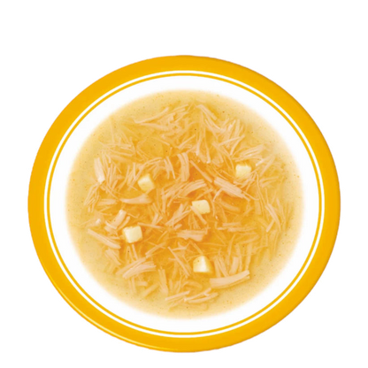 Caldo hidratante para gatos con pollo, atún y vieira