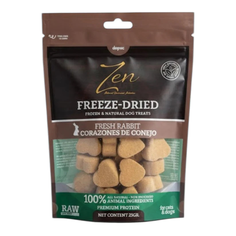 Snack corazones de conejo liofilizados para perros y gatos