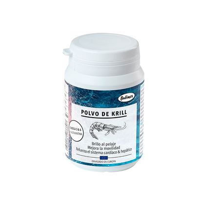 Polvo de Krill Bubimex para perros y gatos.