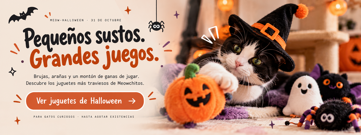 Meow-Halloween: Pequeños sustos, grandes juegos. Juguetes de Halloween en Meowchitos.