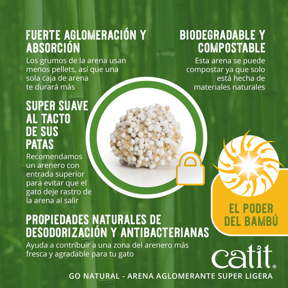 Catit | Arena Aglomerante Ultraligera Bambu GO NATURAL