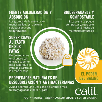 Catit | Arena Aglomerante Ultraligera Bambu GO NATURAL