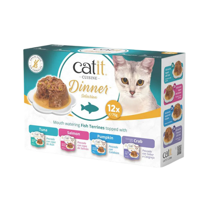 multipack catit cuisine dinner 12 tarrinas comida húmeda variada para gatos