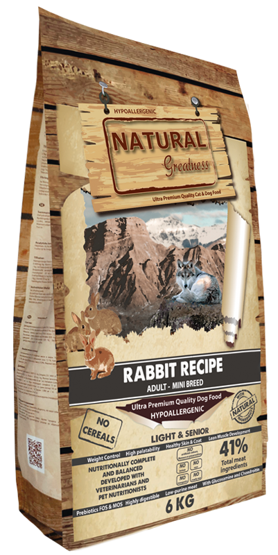 natural greatness conejo mini perros pienso light