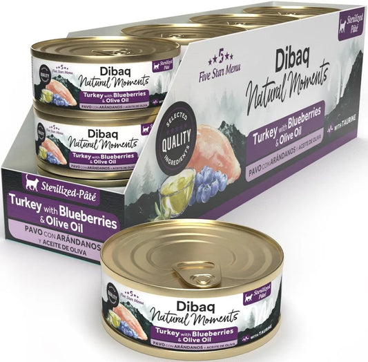 pack 12 comida humeda gatos esterilizados pavo arandanos