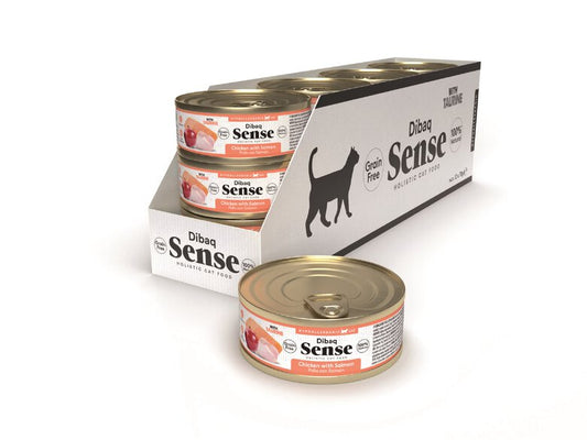 pack 12 comida humeda gatos pollo salmon dibaq