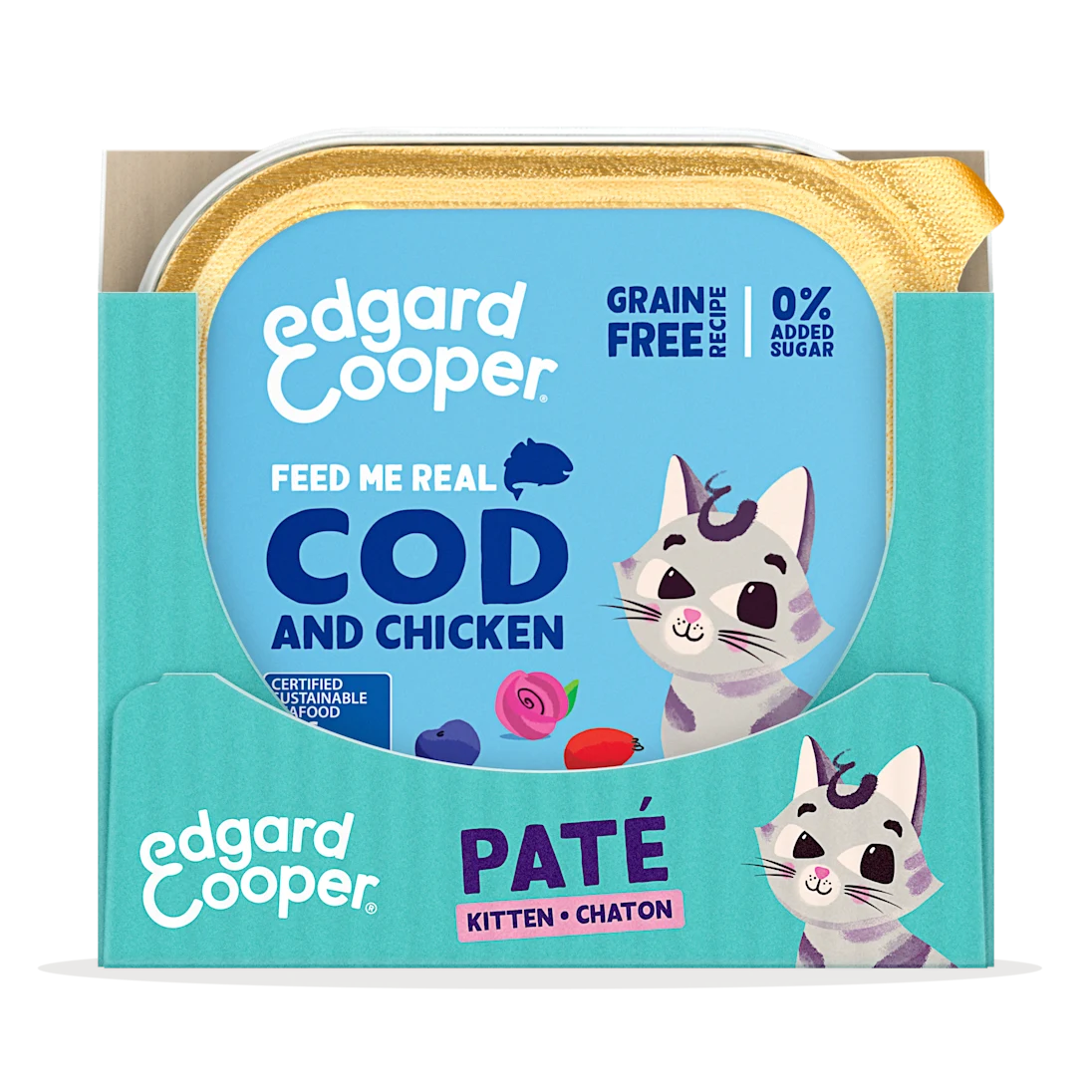 pack 16 latas pate kitten bacalao pollo edgard cooper