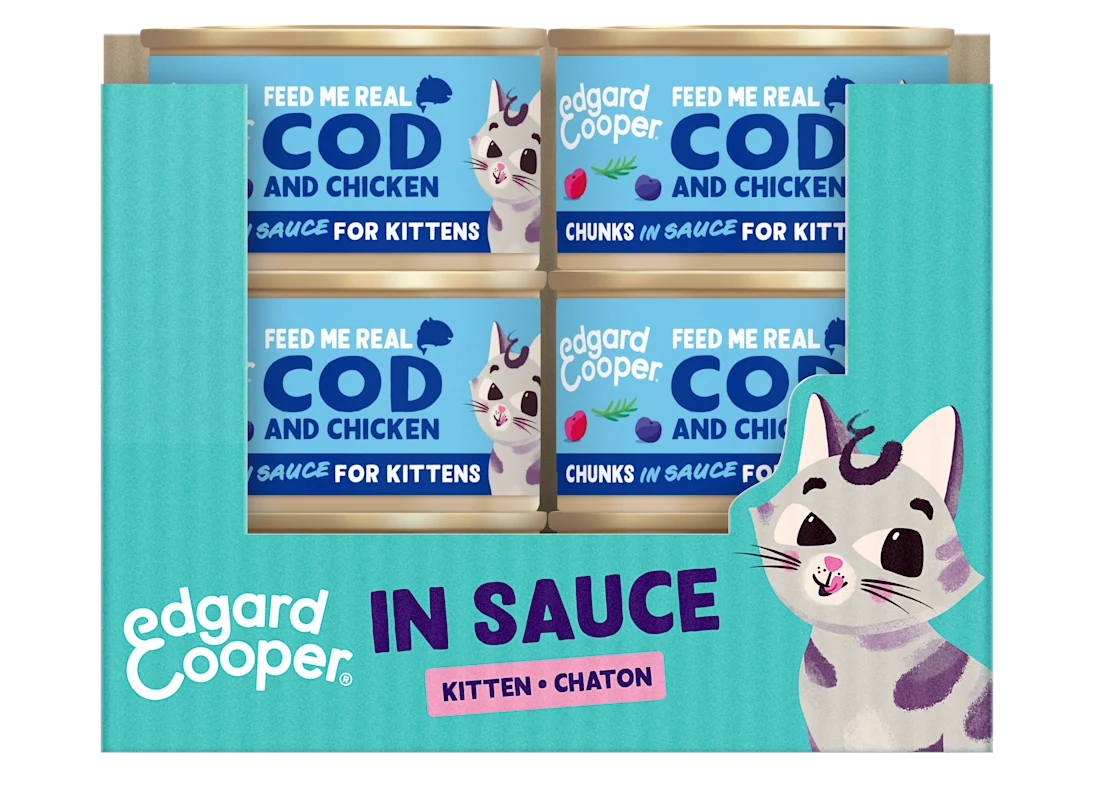 pack 18 latas comida gatitos bacalao pollo edgard cooper