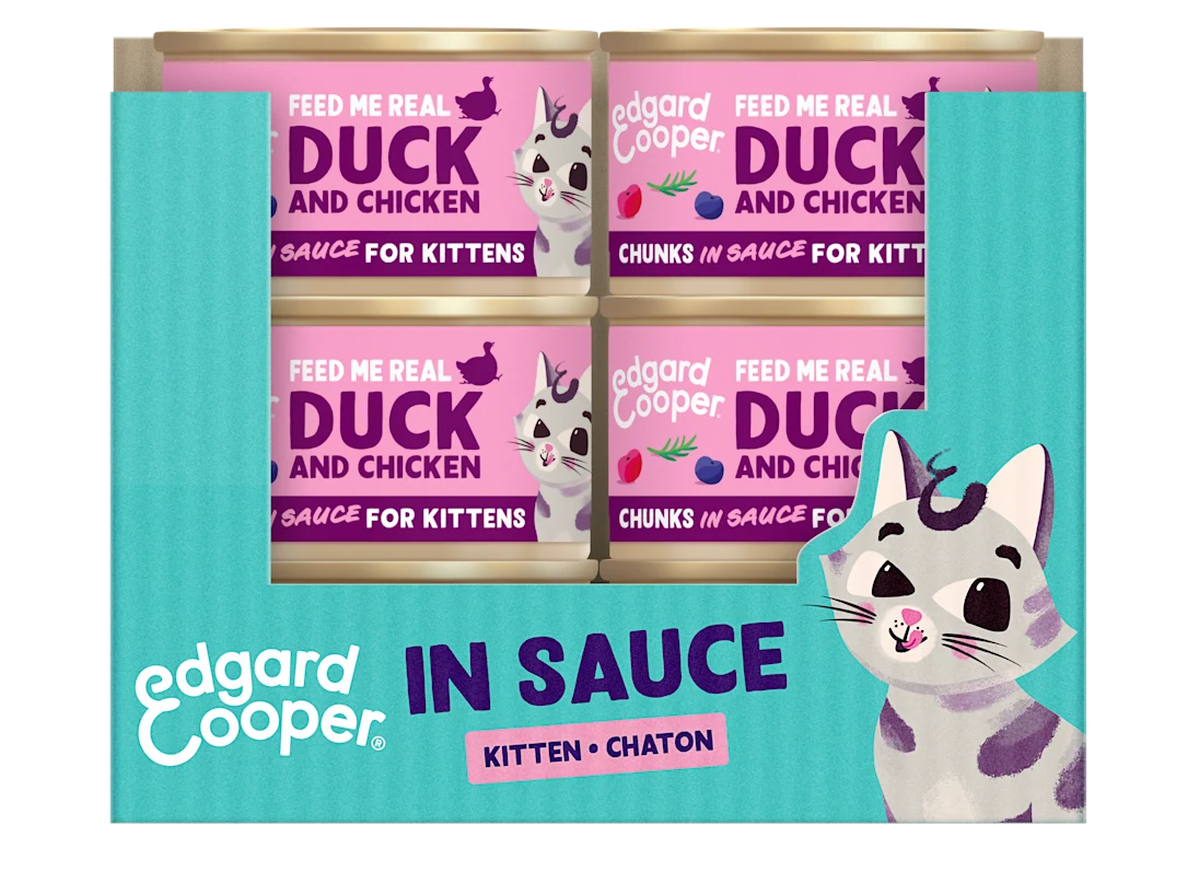pack 18 latas comida gatitos pollo pato edgard cooper