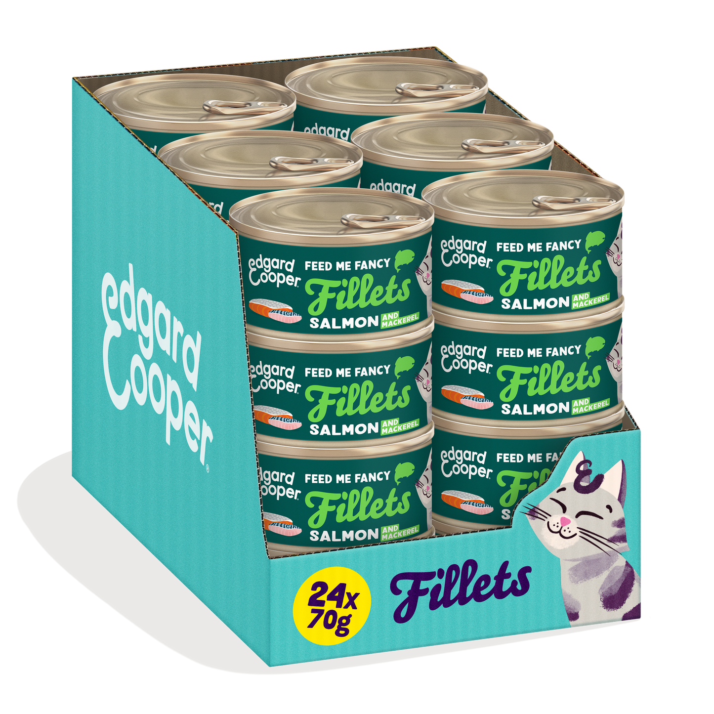 pack 24 latas edgard cooper salmon caballa gatos

