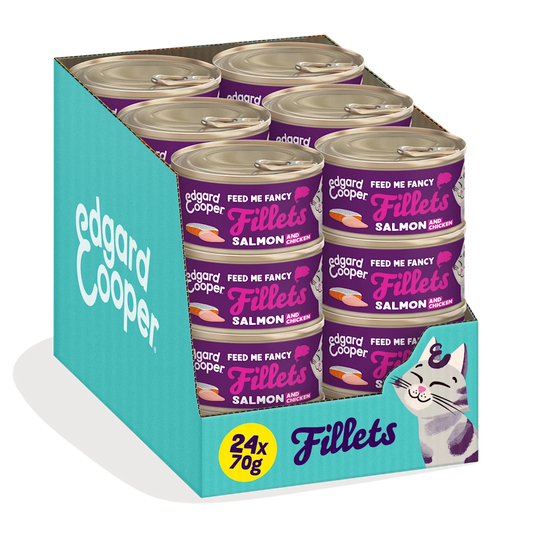 pack 24 latas edgard cooper salmon pollo gatos
