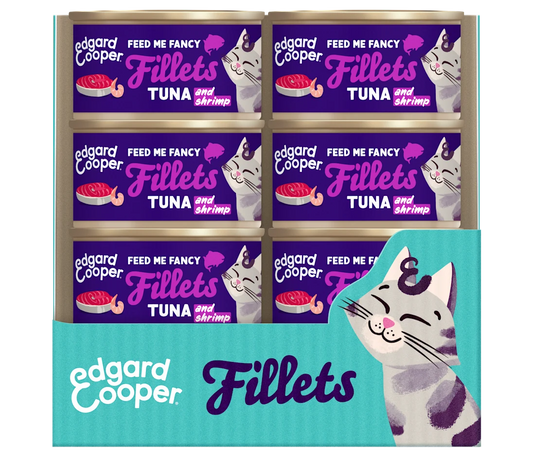 pack 24 latas filetes atun gambas gatos edgard cooper