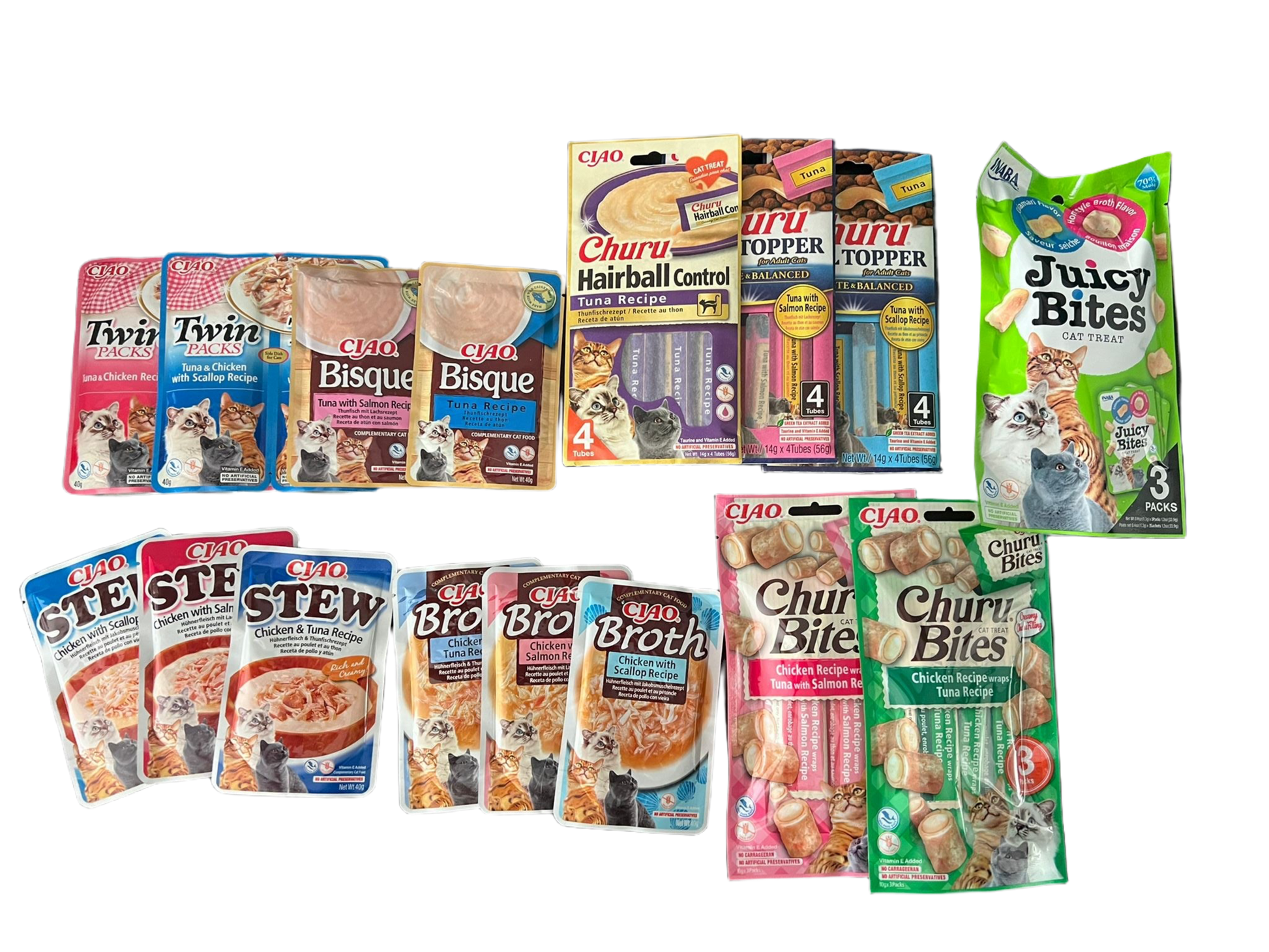 pack inaba delicias del mar pescado snacks sopas bisques gatos