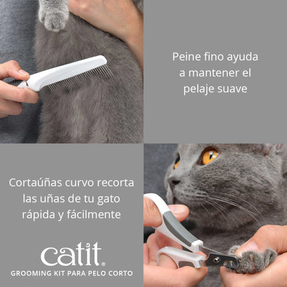 peine y cortaúñas para gatos