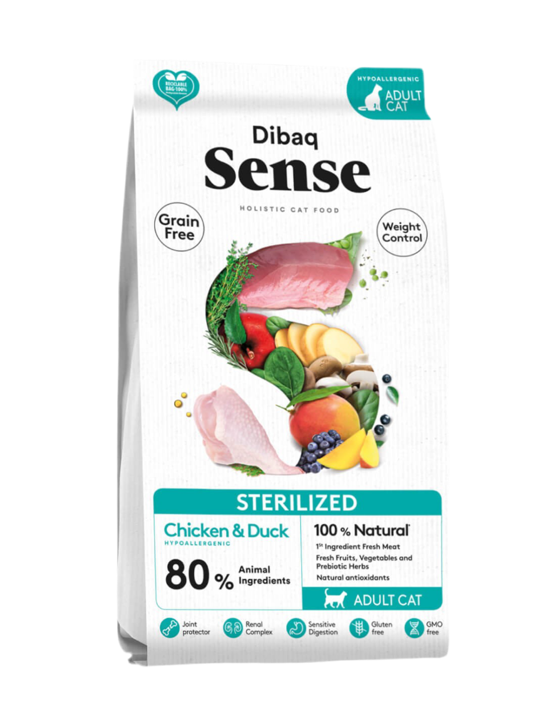 pienso gatos esterilizados pollo pato dibaq sense