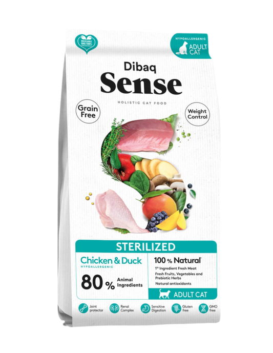 pienso gatos esterilizados pollo pato dibaq sense