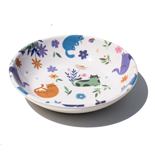 plato gato flores y gatos melamina 200ml