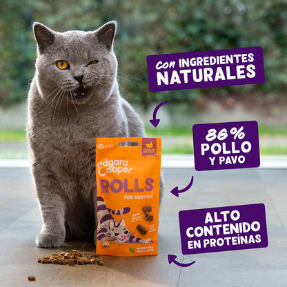 rollitos proteicos para gatos primer plano
