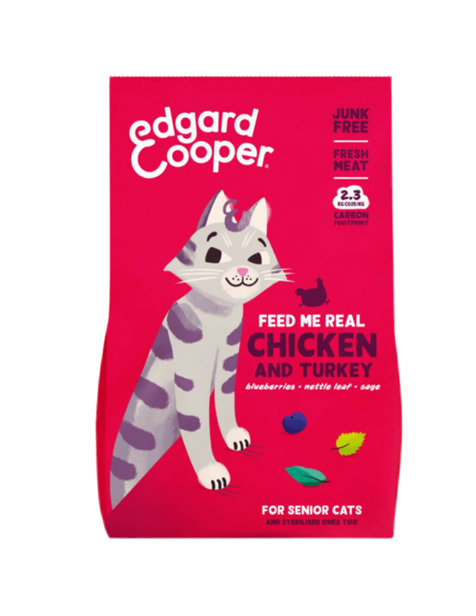 saco pienso gatos senior pollo pavo edgard cooper 2kg