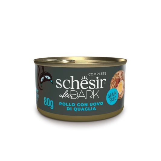 Schesir | After Dark Filetes Pollo con Huevo de Codorniz en Caldo (80g)