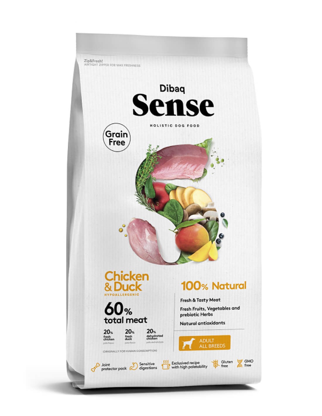 Dibaq | Sense Dog Grain Free - Pollo y Pato (12kg)