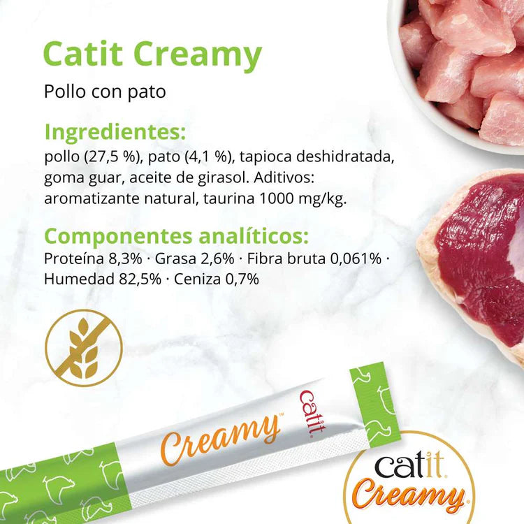 snack líquido gatos pollo pato
