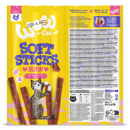 snack proteico para gatos con carne de pollo