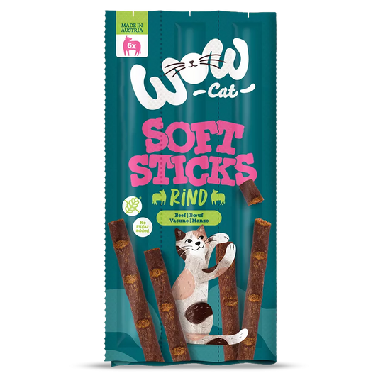 snacks blandos para gatos con ternera wow cat