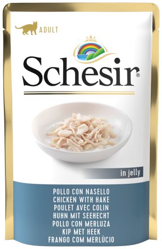 Schesir | Pollo con merluza en gelatina (85g)