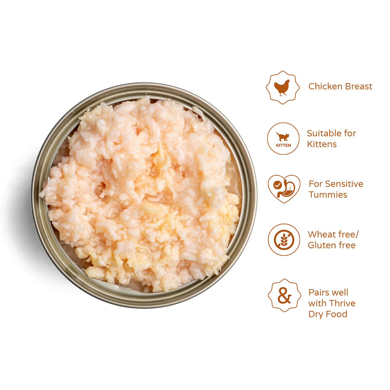 textura comida húmeda pollo thrive gatitos