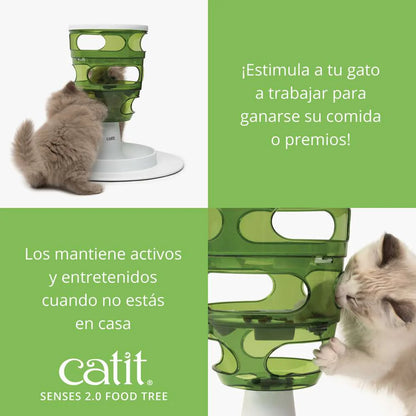 torre de comida para gatos interactiva