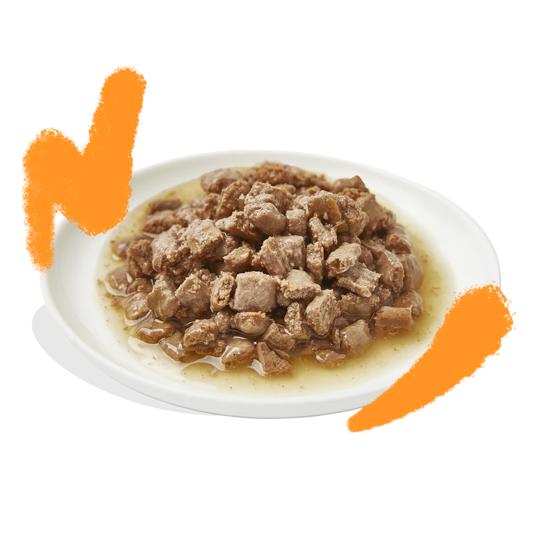 trocitos en salsa gato pollo textura jugosa