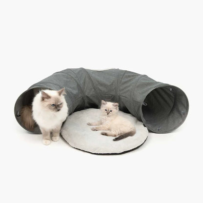 tunel de juego para gatos con pelota colgante