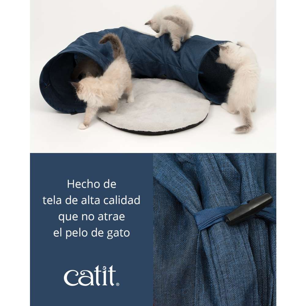 tunel plegable para gatos con tela premium
